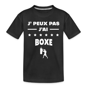 Je peux pas j'ai boxe cadeau boxe - T-shirt bio Premium Enfant - noir - Devant
