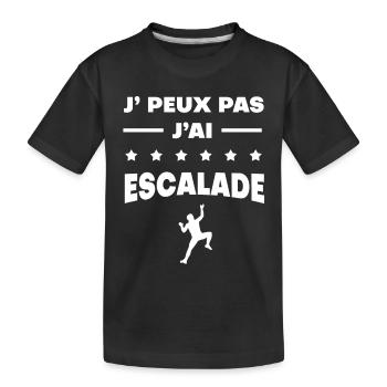 Je peux pas j'ai escalade cadeau escalade - T-shirt bio Premium Enfant - noir - Devant