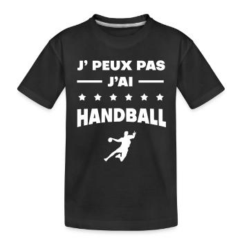 Je peux pas j'ai handball cadeau handball - T-shirt bio Premium Enfant - noir - Devant