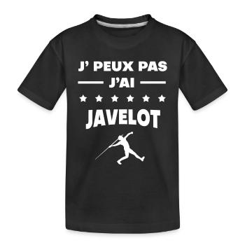 Je peux pas j'ai javelot cadeau javelot - T-shirt bio Premium Enfant - noir - Devant