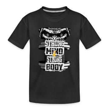 Gym Fitness Gorilla Strong Mind Strong Body - T-shirt bio Premium Enfant - noir - Devant