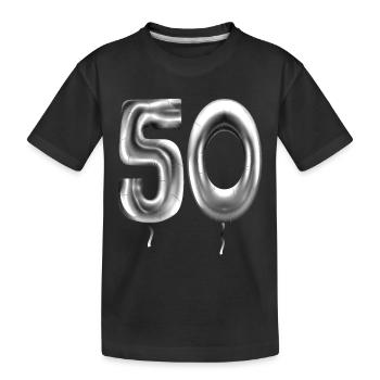 50. Geburtstag Ballons Geburtstagsballons 50 Jahre - Kinder Premium Bio T-Shirt - Schwarz - Vorne