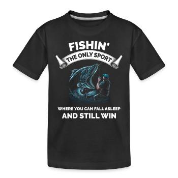 Pêcheur de pêche vintage - T-shirt bio Premium Enfant - noir - Devant
