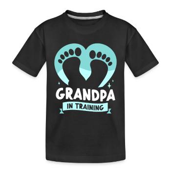 Grandpa In Education Sweet Grandparents First Time - Kids' Premium Organic T-Shirt - black - Front