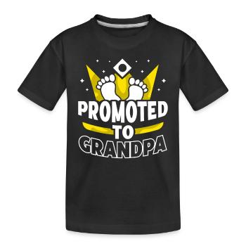 Sweet promotes grandparents to grandfather for the first time - Kids' Premium Organic T-Shirt - black - Front
