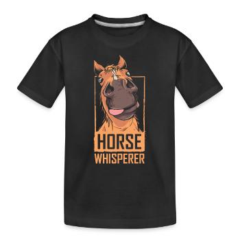 Pferdeflüsterer Pferde Flüsterer Reiten Pferd - Kinder Premium Bio T-Shirt - Schwarz - Vorne