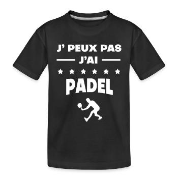 Je peux pas j'ai padel cadeau padel - T-shirt bio Premium Enfant - noir - Devant