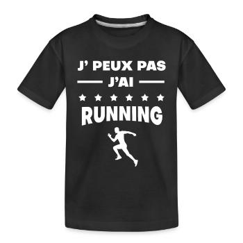 Je peux pas j'ai running cadeau running - T-shirt bio Premium Enfant - noir - Devant
