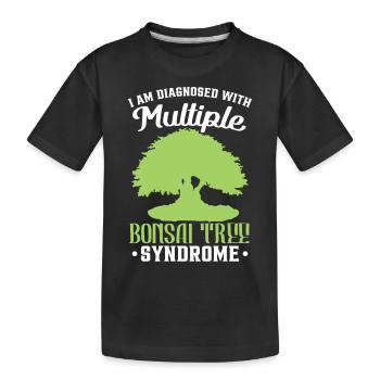 Japanischer Bonsaibaum lustig - Kinder Premium Bio T-Shirt - Schwarz - Vorne