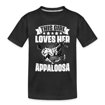 Awesome Girl Loves Her Appaloosa Horse For Spotted - Kinder Premium Bio T-Shirt - Schwarz - Vorne