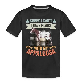 Sorry I Can't I Have Plans With My Retro Appaloosa - Kinder Premium Bio T-Shirt - Schwarz - Vorne