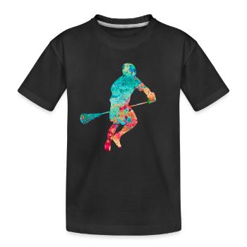 Lacrosse Player PopArt - Kids' Premium Organic T-Shirt - black - Front