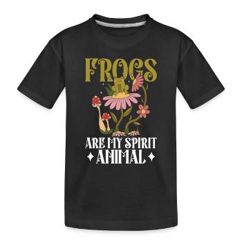 Frösche Fangen Frosch Kinder Kröten - Kids' Premium Organic T-Shirt - black - Front