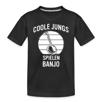 Banjo Banjospieler Banjoist - Kinder Premium Bio T-Shirt - Schwarz - Vorne