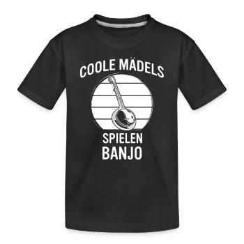 Banjo Banjospieler Banjoist - Kinder Premium Bio T-Shirt - Schwarz - Vorne