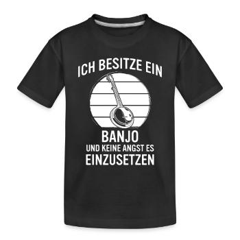Banjo Banjospieler Banjoist - Kinder Premium Bio T-Shirt - Schwarz - Vorne