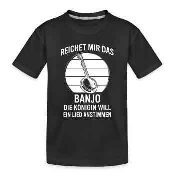 Banjo Banjospieler Banjoist - Kinder Premium Bio T-Shirt - Schwarz - Vorne