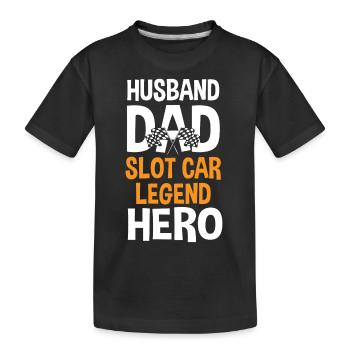Slot car, slot car racing - Kids' Premium Organic T-Shirt - black - Front