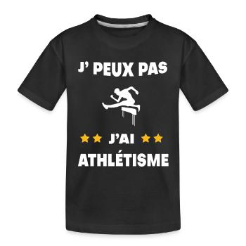 Je peux pas j'ai athlétisme cadeau athlète - T-shirt bio Premium Enfant - noir - Devant
