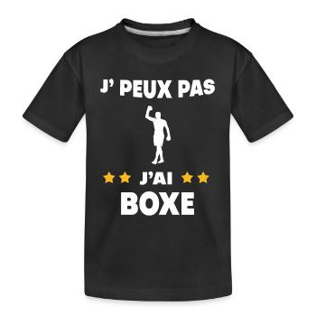 Je peux pas j'ai boxe homme cadeau boxeur - T-shirt bio Premium Enfant - noir - Devant