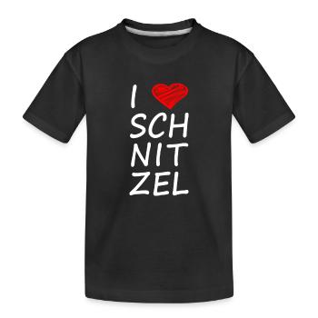 I LOVE SCHNITZEL - Kinder Premium Bio T-Shirt - Schwarz - Vorne