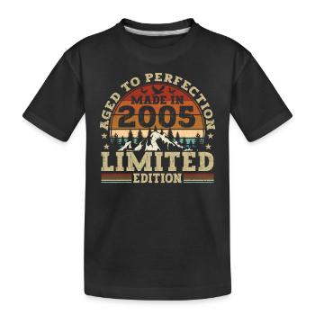 18e anniversaire 2005 Né 18 ans - T-shirt bio Premium Enfant - noir - Devant