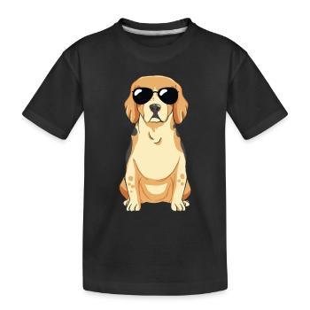 Beagle Welpe Mit Sonnebrille - Kinder Premium Bio T-Shirt - Schwarz - Vorne