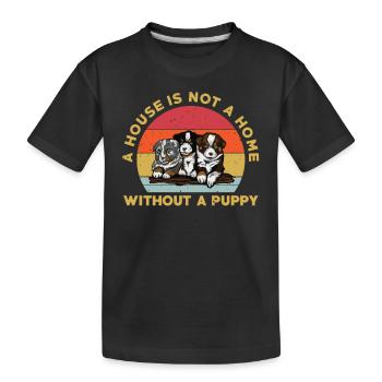 Amoureux des chiots - T-shirt bio Premium Enfant - noir - Devant