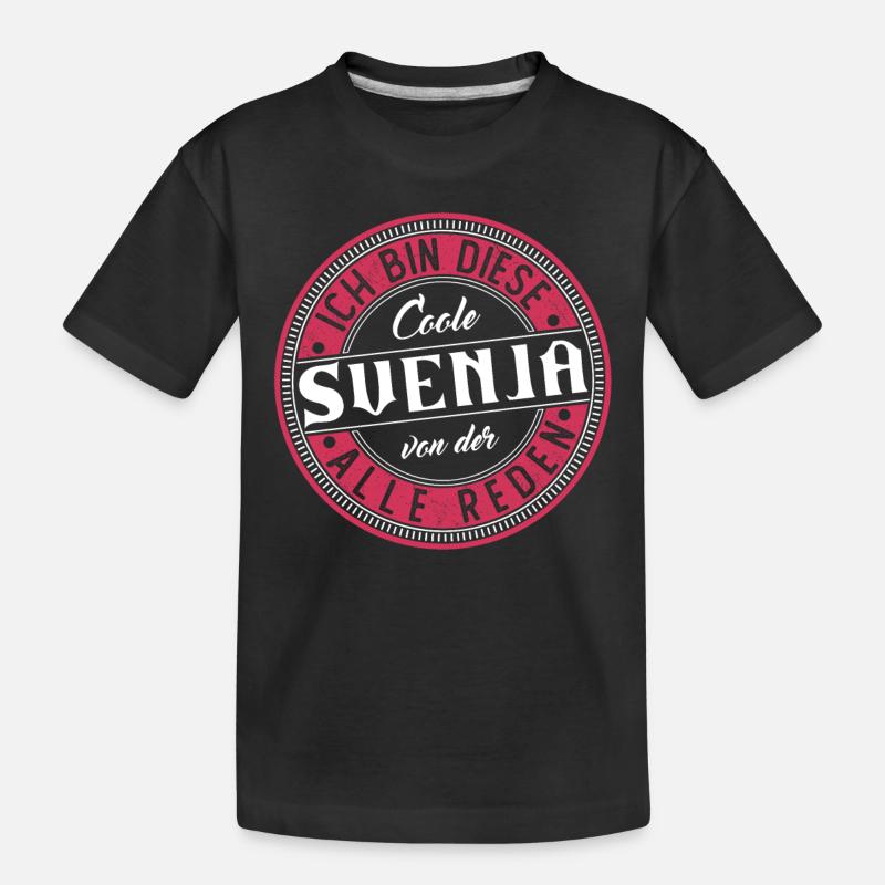 Svenja Geschenkidee Geschenk Geburtstag - Kinder Premium Bio T-Shirt - Schwarz