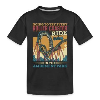 Montagnes russes parc d’attractions parc d’attractions Vintage - T-shirt bio Premium Enfant - noir - Devant