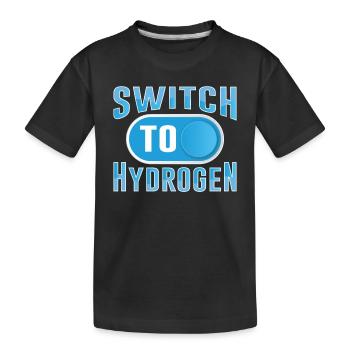 Switch to hydrogen element energy hydrogen - Kids' Premium Organic T-Shirt - black - Front