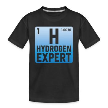Hydrogen Expert Hydrogen Energy Element - Kids' Premium Organic T-Shirt - black - Front
