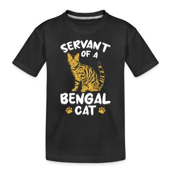 Serviteur Bengal Chat Velours Patte Hybride Race de chat - T-shirt bio Premium Enfant - noir - Devant