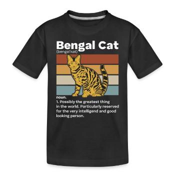 Bengal Cat Noun Vintage Cat Mama Cat Daddy - Kids' Premium Organic T-Shirt - black - Front