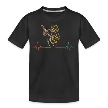Banjo Banjospieler Banjoist - Kinder Premium Bio T-Shirt - Schwarz - Vorne