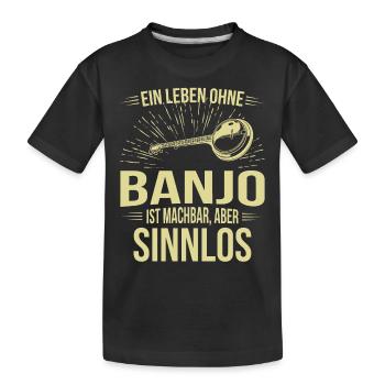 Banjo Banjospieler Banjoist - Kinder Premium Bio T-Shirt - Schwarz - Vorne