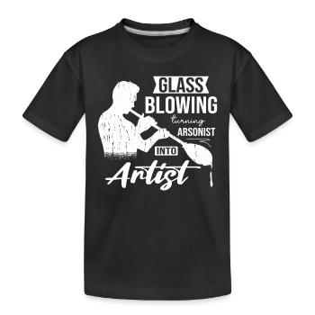 Souffleurs de verre, production de verre, artisanat verrier - T-shirt bio Premium Enfant - noir - Devant