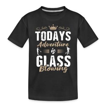 Souffleurs de verre, production de verre, artisanat verrier - T-shirt bio Premium Enfant - noir - Devant