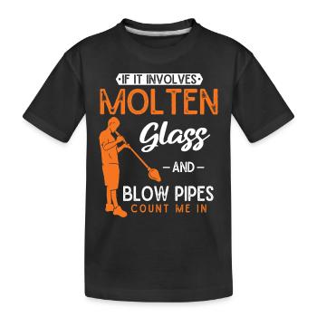 Souffleurs de verre, production de verre, artisanat verrier - T-shirt bio Premium Enfant - noir - Devant