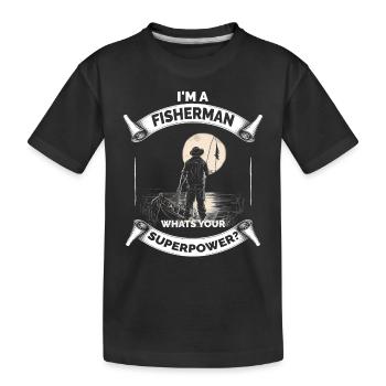 Funny Grandpa Dad Fishing Saying Old Fisherman - Kids' Premium Organic T-Shirt - black - Front