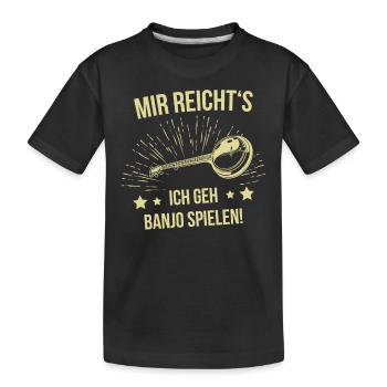 Banjo Banjospieler Banjoist - Kinder Premium Bio T-Shirt - Schwarz - Vorne