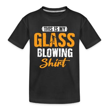 Souffleurs de verre, production de verre, artisanat verrier - T-shirt bio Premium Enfant - noir - Devant