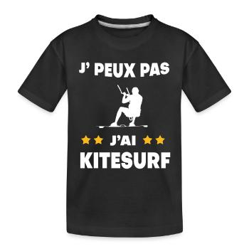 Je peux pas j'ai Kitesurf cadeau kitesurfeur - T-shirt bio Premium Enfant - noir - Devant