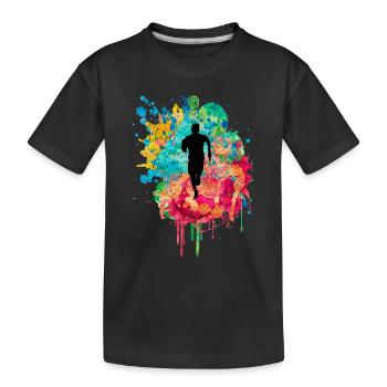 Jogging and running - Kids' Premium Organic T-Shirt - black - Front