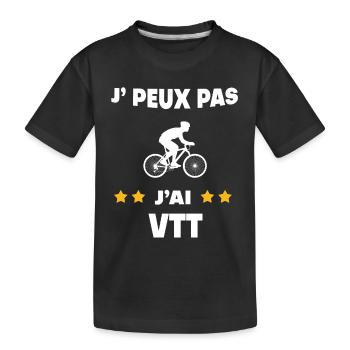 Je peux pas j'ai VTT cadeau cycliste - T-shirt bio Premium Enfant - noir - Devant