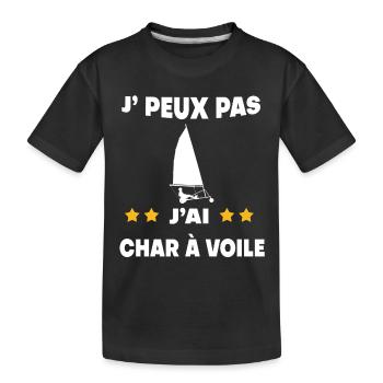 Je peux pas j'ai char à voile cadeau conducteur - T-shirt bio Premium Enfant - noir - Devant