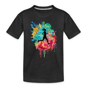 Jogging and running - Kids' Premium Organic T-Shirt - black - Front