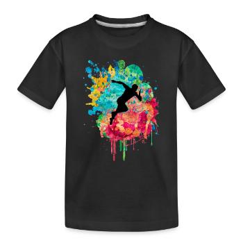 Jogging and running - Kids' Premium Organic T-Shirt - black - Front