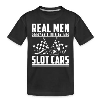 Slotcar-Rennen, Miniaturautos - Kinder Premium Bio T-Shirt - Schwarz - Vorne