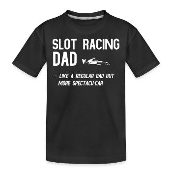 Slotcar-Rennen, Miniaturautos - Kinder Premium Bio T-Shirt - Schwarz - Vorne